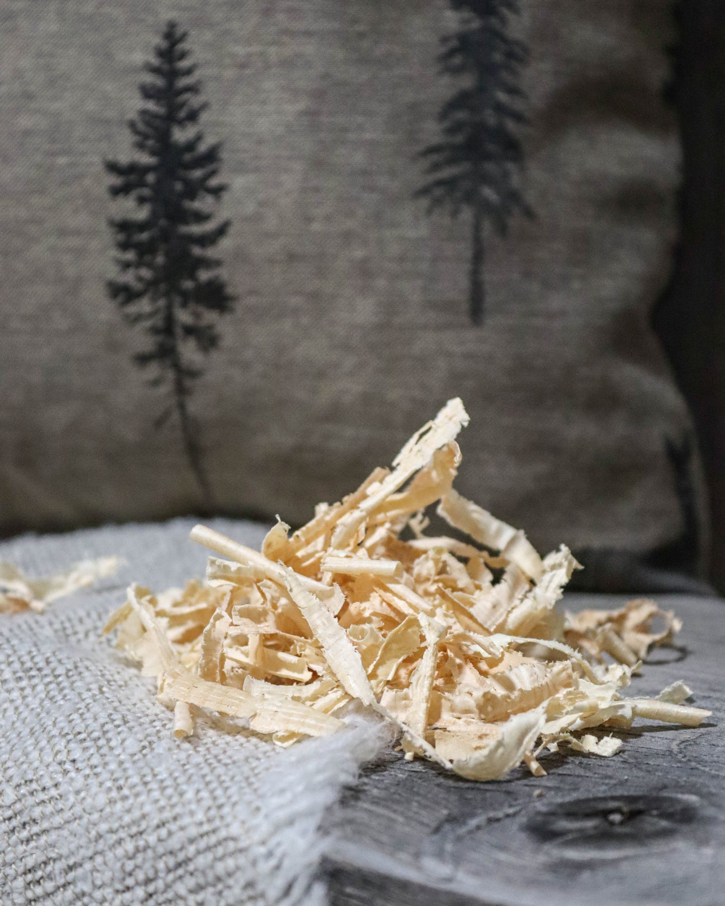 Zirbenkissen - Reh im Wald - braun