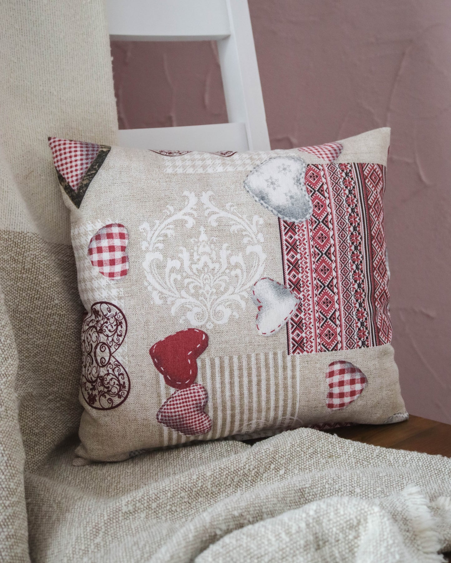 Zirbenkissen - Herzen rot