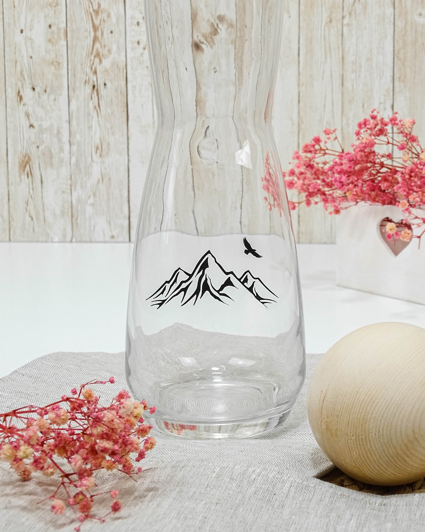 Glaskaraffe "Berg" mit Zirbenkugel