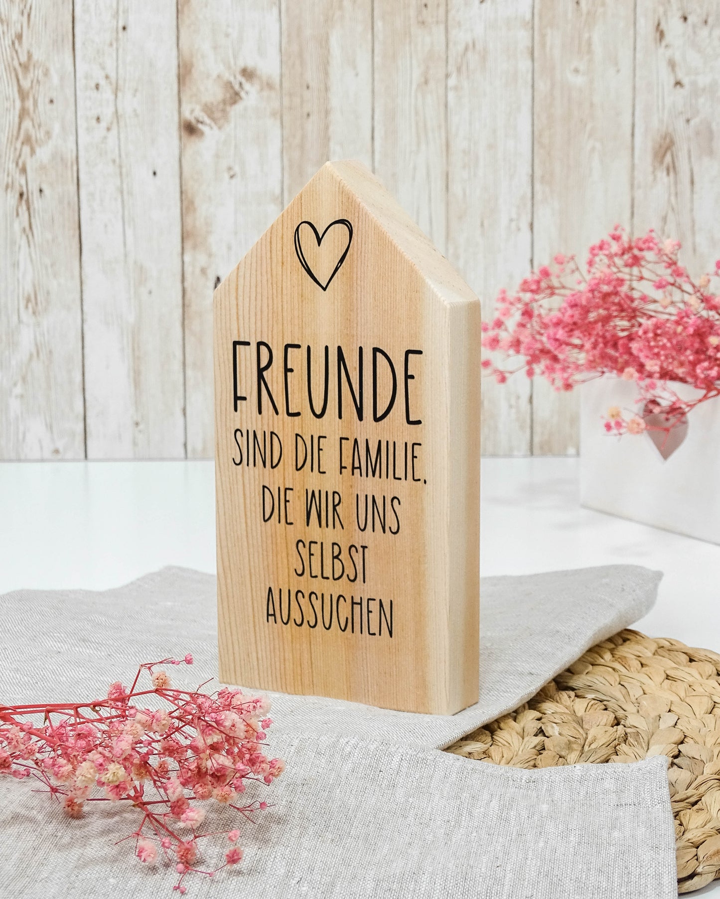 Dekohäuschen "Freundschaft" mit Spruch Naturhandwerk Oberhofer